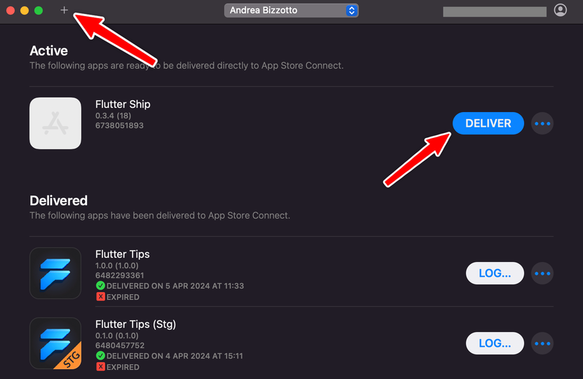 How to deliver the IPA with the Transporter app
