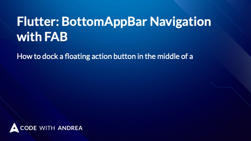 Flutter: BottomAppBar Navigation with FAB