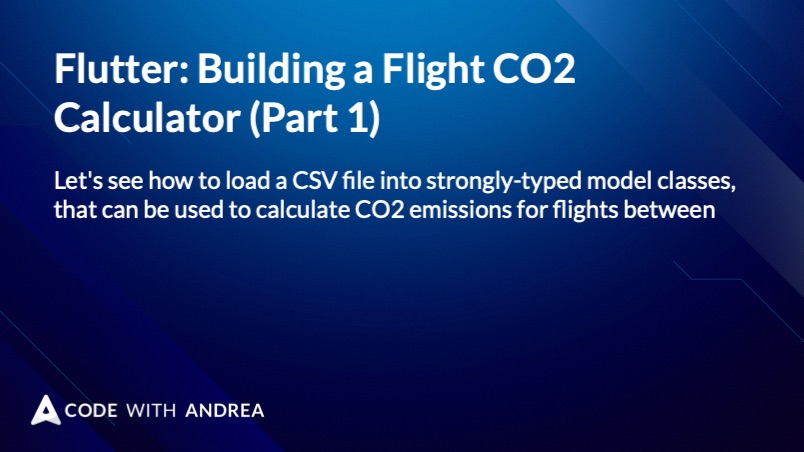 Flutter: Building a Flight CO2 Calculator (Part 1)