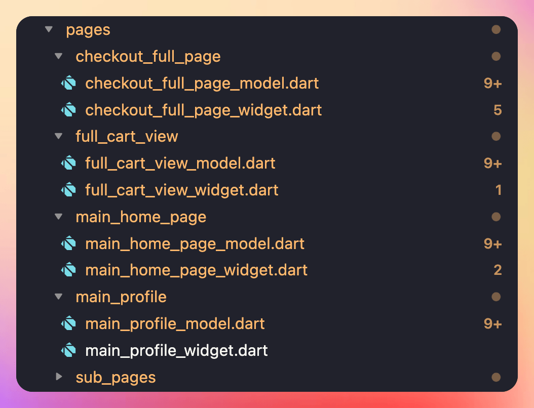 Widgets and models are always arranged as pairs