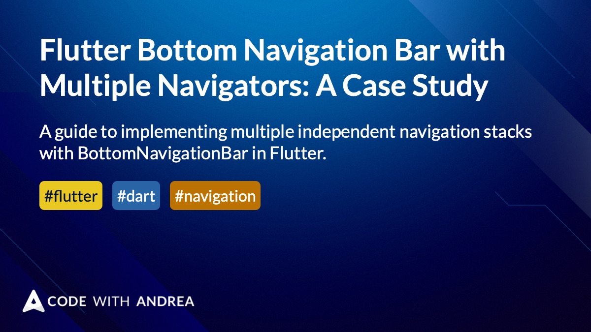 flutter case study multiple navigators with bottomnavigationbar