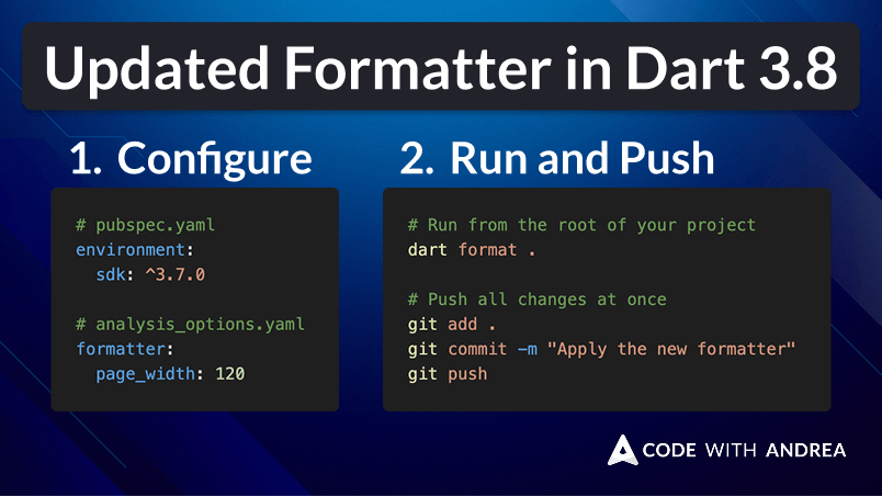 How to Configure the Updated Code Formatter in Dart 3.8