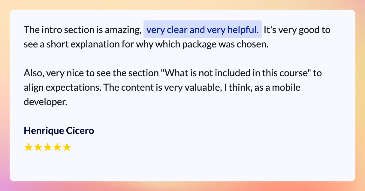 Testimonial by Henrique Cicero