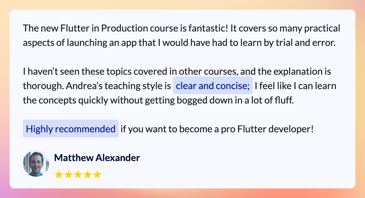 Testimonial by Matthew Alexander