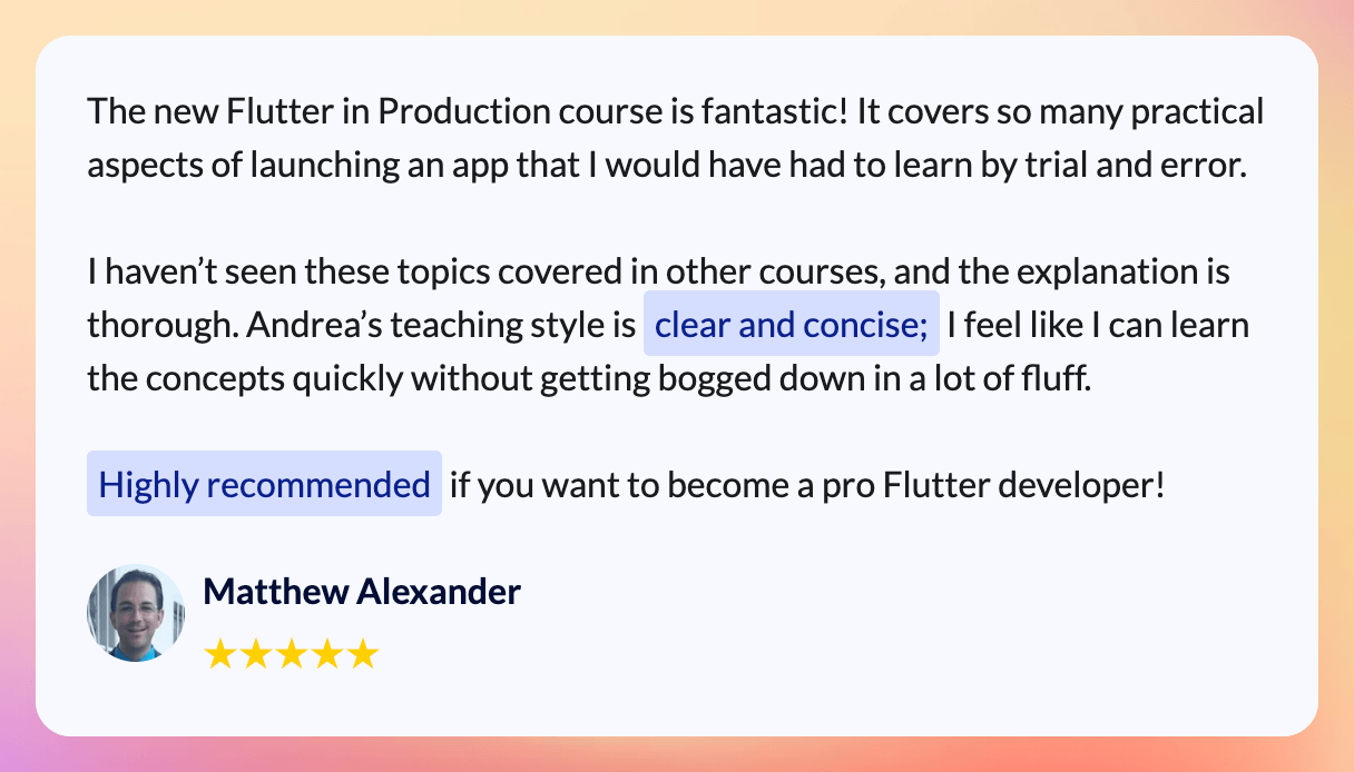 Testimonial by Matthew Alexander