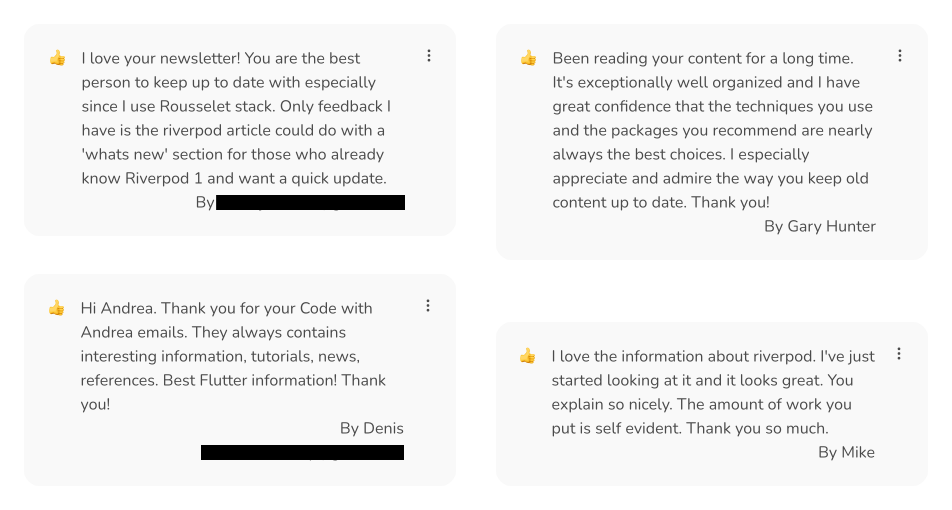 Some feedback from my newsletter readers