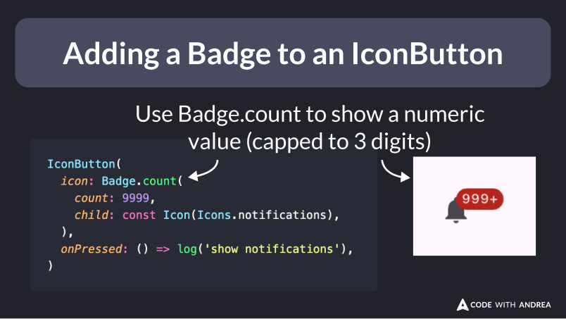 How to add a Badge to an IconButton