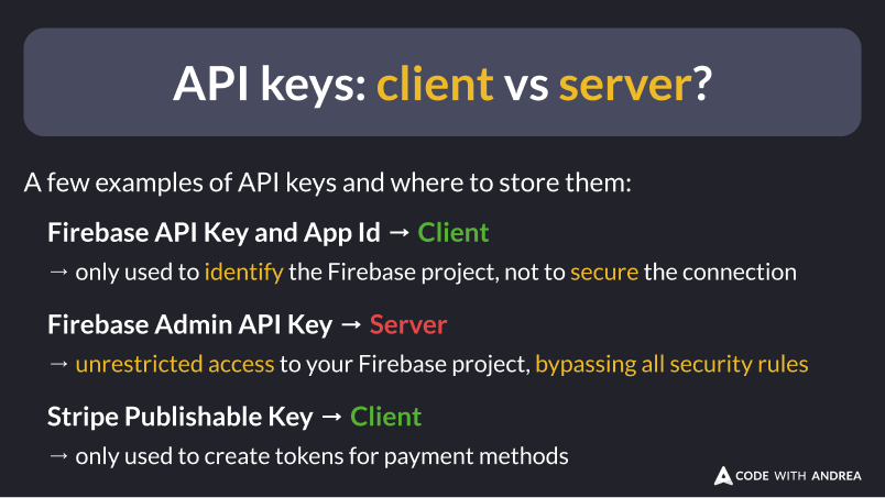 API keys storage: Client or Server?