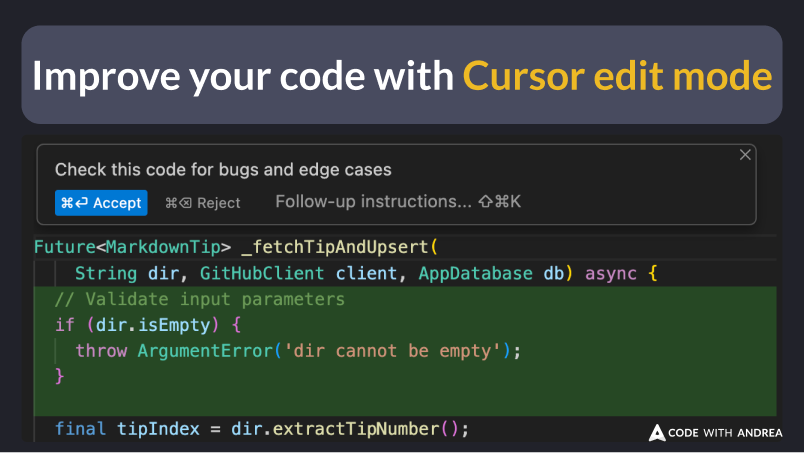 Improve your code with Cursor Edit Mode