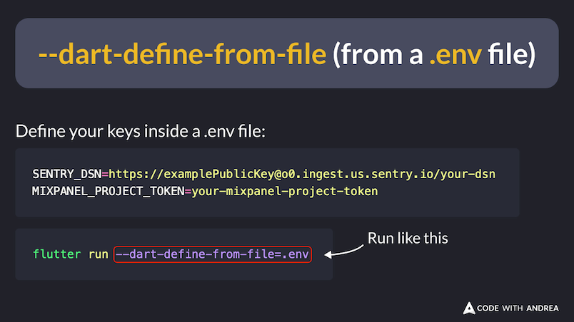 How to use --dart-define-from-file with .env and json files