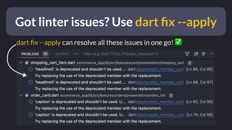How to update old Flutter projects with Dart Fix --apply