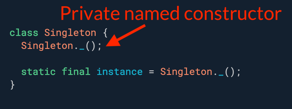 Need a class that can only be instantiated once (aka singleton)? Use static instance variable with a private constructor.