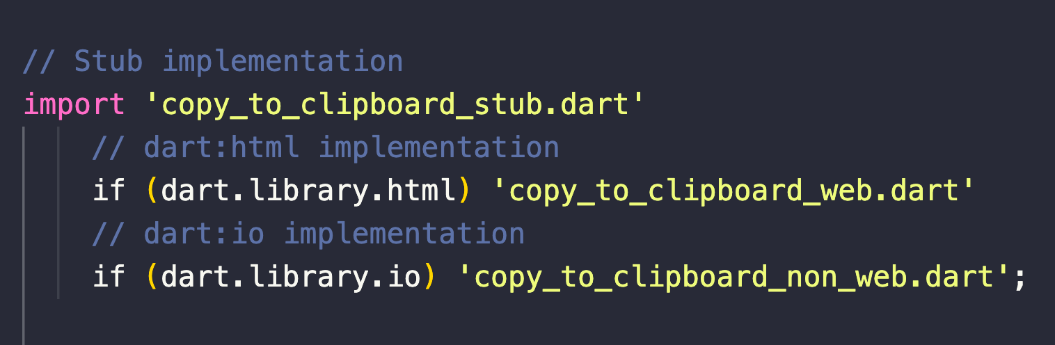Need different implementations for web and native platforms? Use conditional imports.