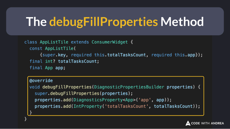 The debugFillProperties Method