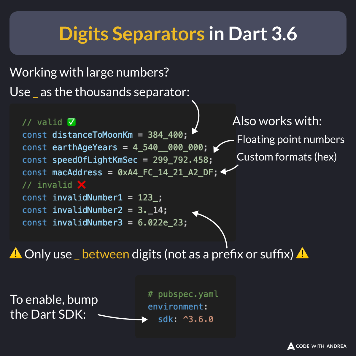 Digits Separators in Dart 3.6