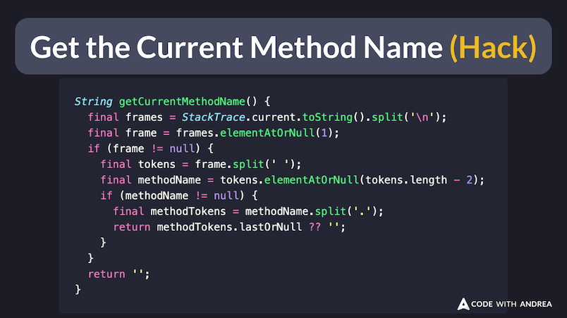 Get the current method name from the Stack Trace (Hack)