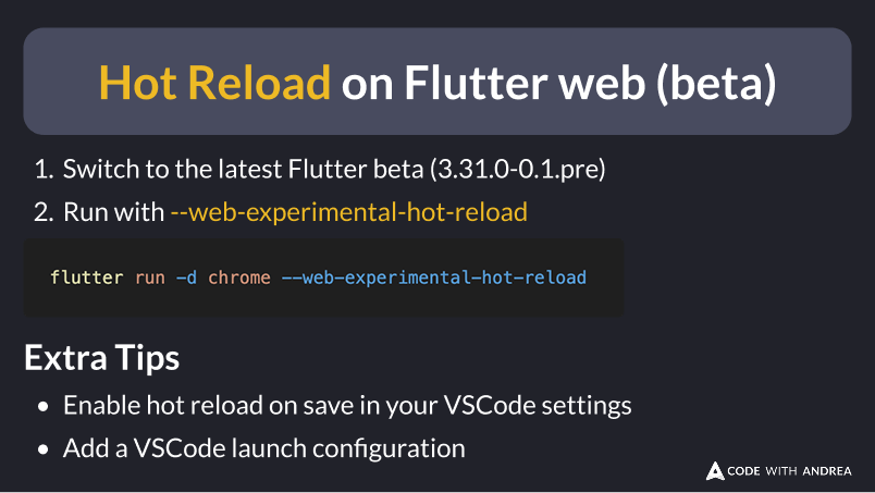 Hot Reload on Flutter web (beta)