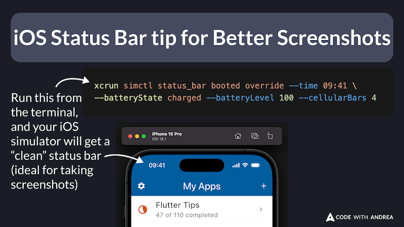 iOS Status Bar Tip for Better Screenshots