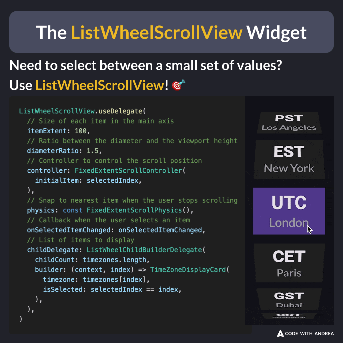 The ListWheelScrollView Widget