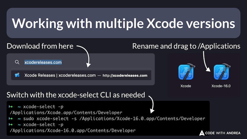 Working with Multiple Xcode Versions