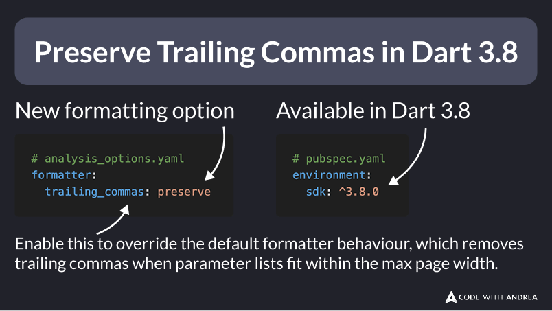 Preserve Trailing Commas in Dart 3.8