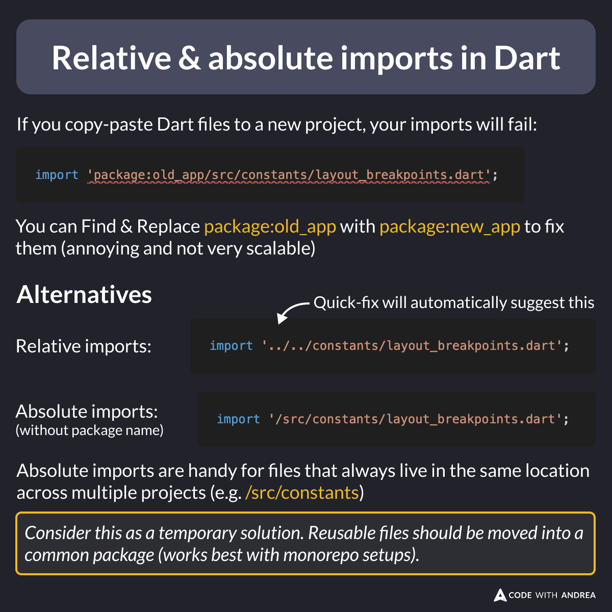Relative & Absolute Imports in Dart