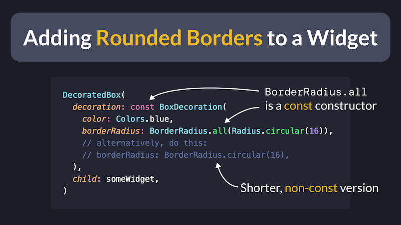 Use DecoratedBox to add Rounded Borders to a Widget in Flutter