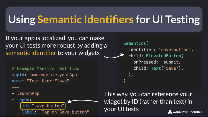 Using Semantics Identifiers for UI Testing