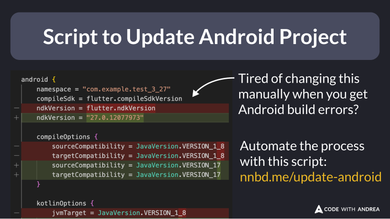 Script to Update the Android Project Settings