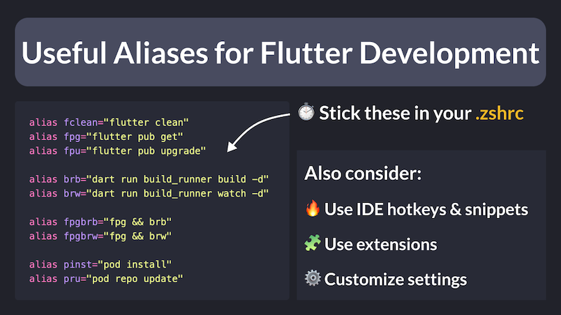Useful Aliases for Flutter App Development