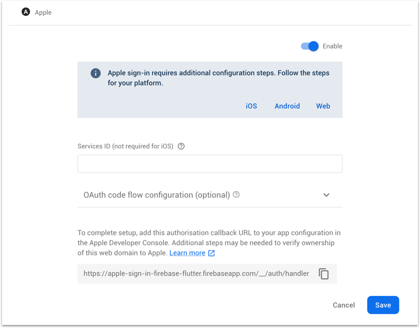 Apple Sign In with Flutter & Firebase Authentication