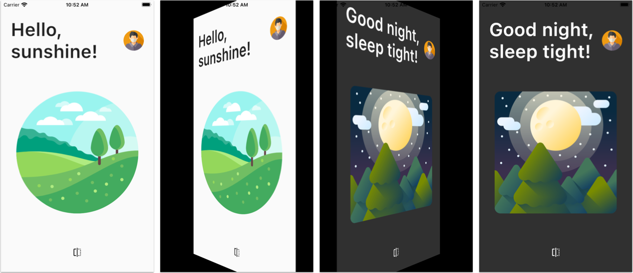 Flutter page flip transition