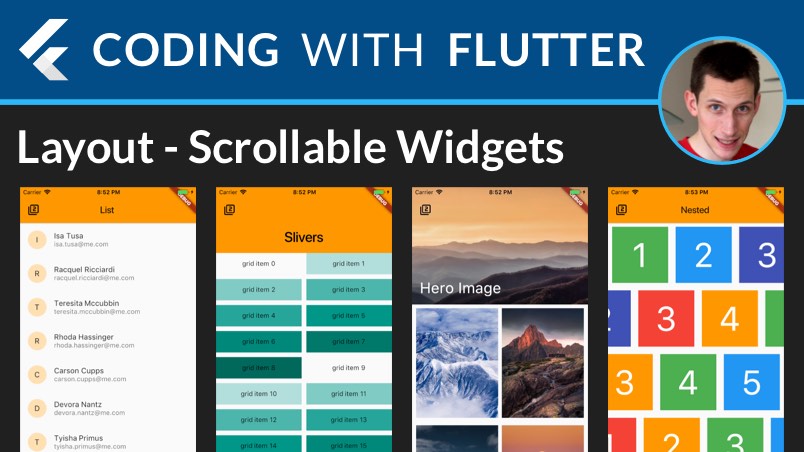 Flutter Layouts Walkthrough: PageView, ListView, GridView, Slivers, CustomScrollView