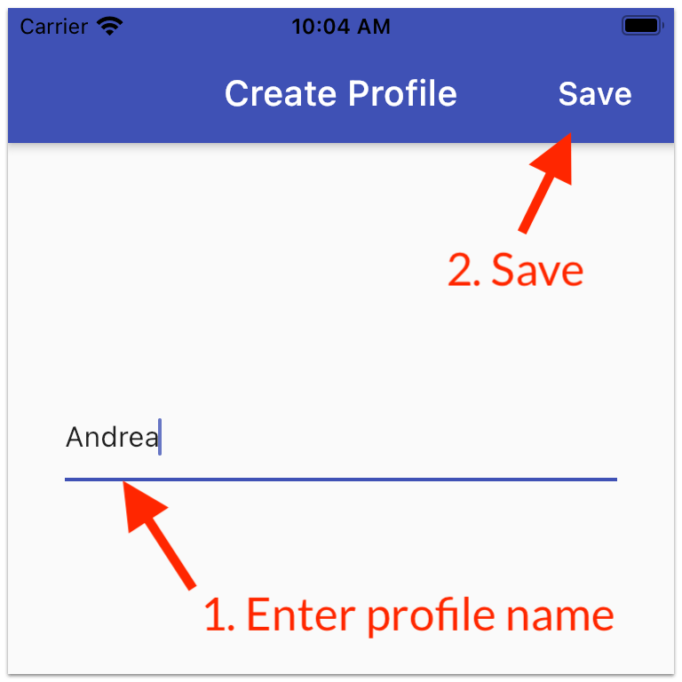 Simple profile creation page