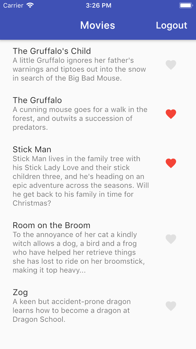 Completed movie app